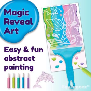 Creativity for Kids Squeegeez Magic Reveal Craft Kit: Mermaid - Dot Painting Art Kits for Kids, Cool Mermaid Gifts for Girls and