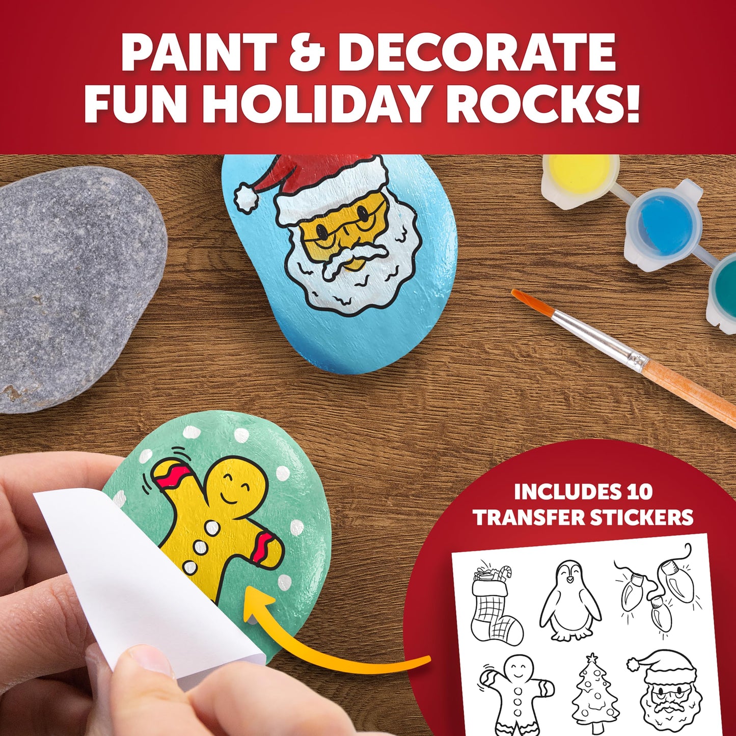 Santas Christmas Craft Kit for Kids - 15 Magical Christmas Crafts for Kids, Make Suncatchers, Paint Holiday Rocks, Make Magnets