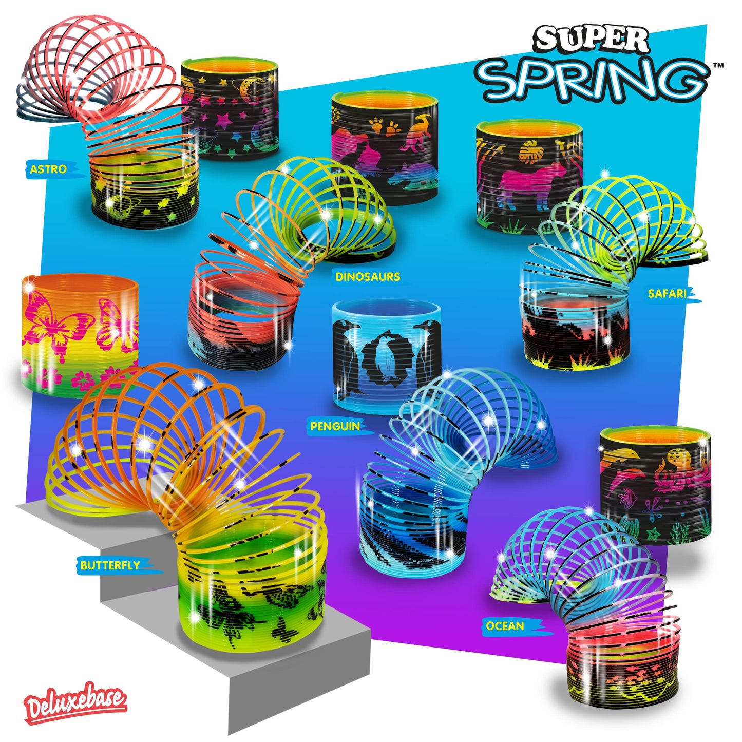 Super Spring - Ocean from Deluxebase. 2.5 Inch Sealife Rainbow Spring Toy. Sealife Slinky Toy and Rainbow Fidget Toy. Great Educ