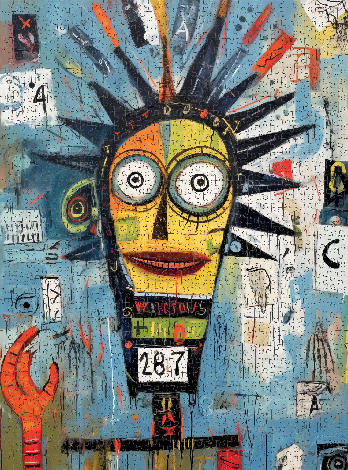 Cross & Glory 1000 Piece Jigsaw Puzzle - Cosmic Codex of Colors, Large Size, Neo-Expressionism Art, 1.8 MM Thick Cardboard