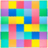 Prosource Foam Puzzle Floor Play Mat For Kids And Babies With Solid Colors, 36 Or 16 Interlocking Tiles With Borders, Assorted