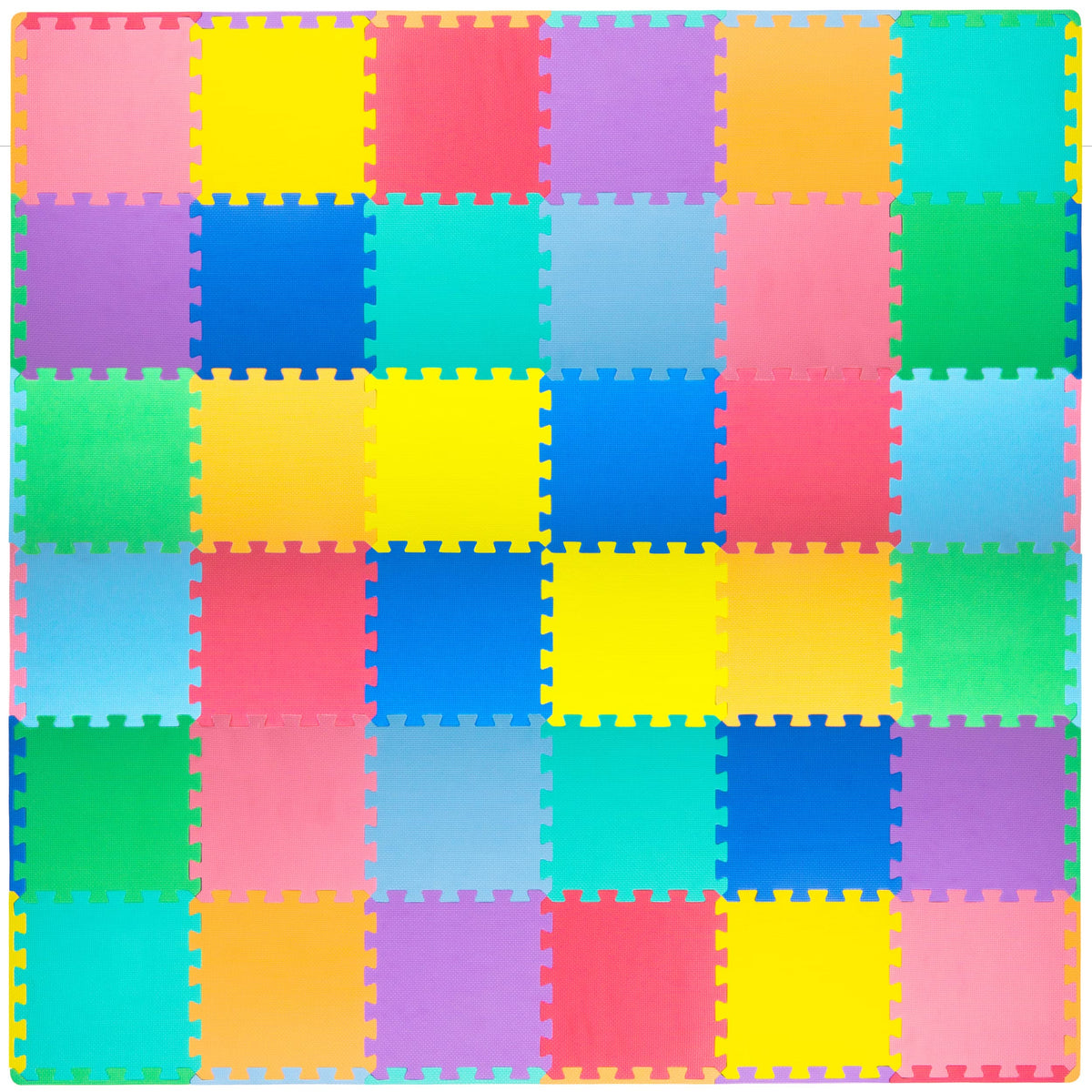 Prosource For Children Prosource Foam Puzzle Floor Play Mat For Kids And Babies With Solid ...