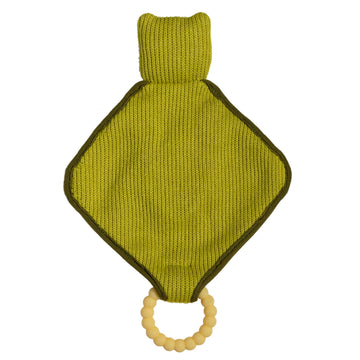Mary Meyer Knitted Nursery Lovey With Silicone Teether, 10-Inches, Frog