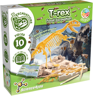 Science4You T Rex Fossil Digging Kit For Kids - T Rex Dinosaurs For Kids, Excavate And Assemble 10 Pieces, Digging Kit For Kids + Dino Toys And Games For Kids, Gifts For 6+ Year Old Boys And Girls