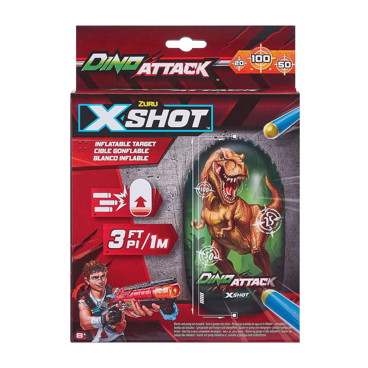 X-Shot Dino Attack Inflatable Dart Blaster Target by ZURU XShot Shooting Practice for Foam Dart Blasters and Bullets, Dinosaur T