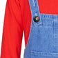 Plumber Costume For Kids Shirt Overalls Glove Boys Halloween Party Cosplay 6-7 Years Red
