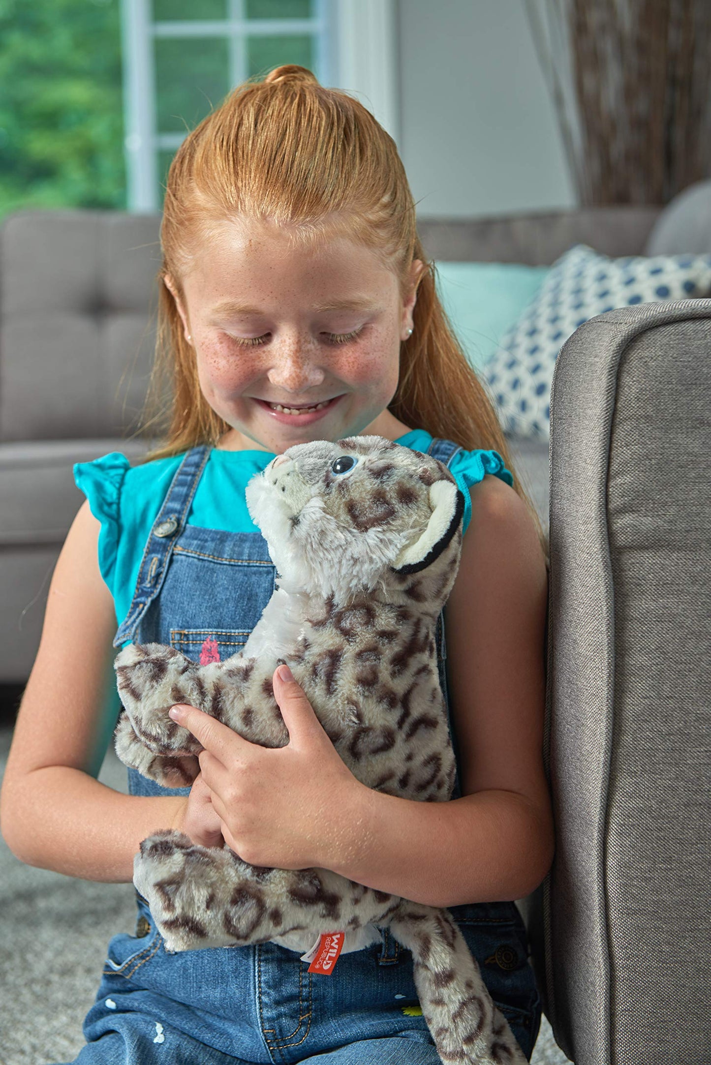 WILD REPUBLIC Snow Leopard Plush Toy, 12" Stuffed Animal, Multi-Color, Made from Recycled Materials