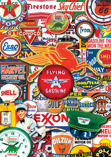 Masterpieces 1000 Piece Jigsaw Puzzle With Collectible Tin Case - Retro Petrol - 11.25'X16.75'