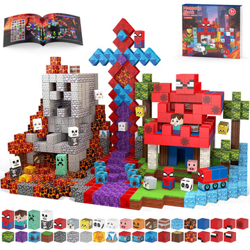 HtZestToysiop Magnetic Blocks-200PCS Magnetic Building Blocks, STEM Sensory Toys for 3+ Years Old Girls Boys, Magnet Cubes Toddl