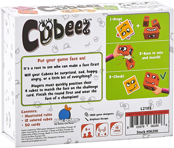 Cubeez The Original Wooden Face Changing Magic Cube Game | Expression Puzzle Building Blocks Pattern Matching Board Game | Kids, Teens, Adults, Family Games | Ages 6+ | By Blue Orange Games