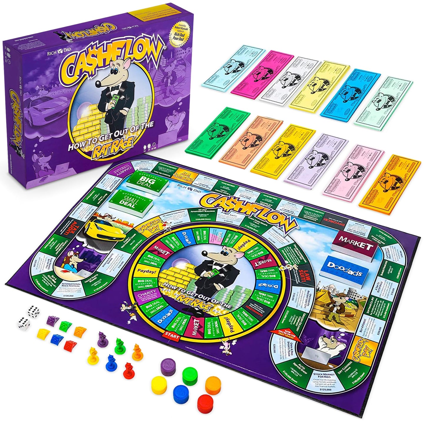 Rich Dad CASHFLOW Board Game  Educational Business & Finance Literacy Game  Ages 14 & Up - Financial Learning Games for Kids  Teens  Adults and Family-New