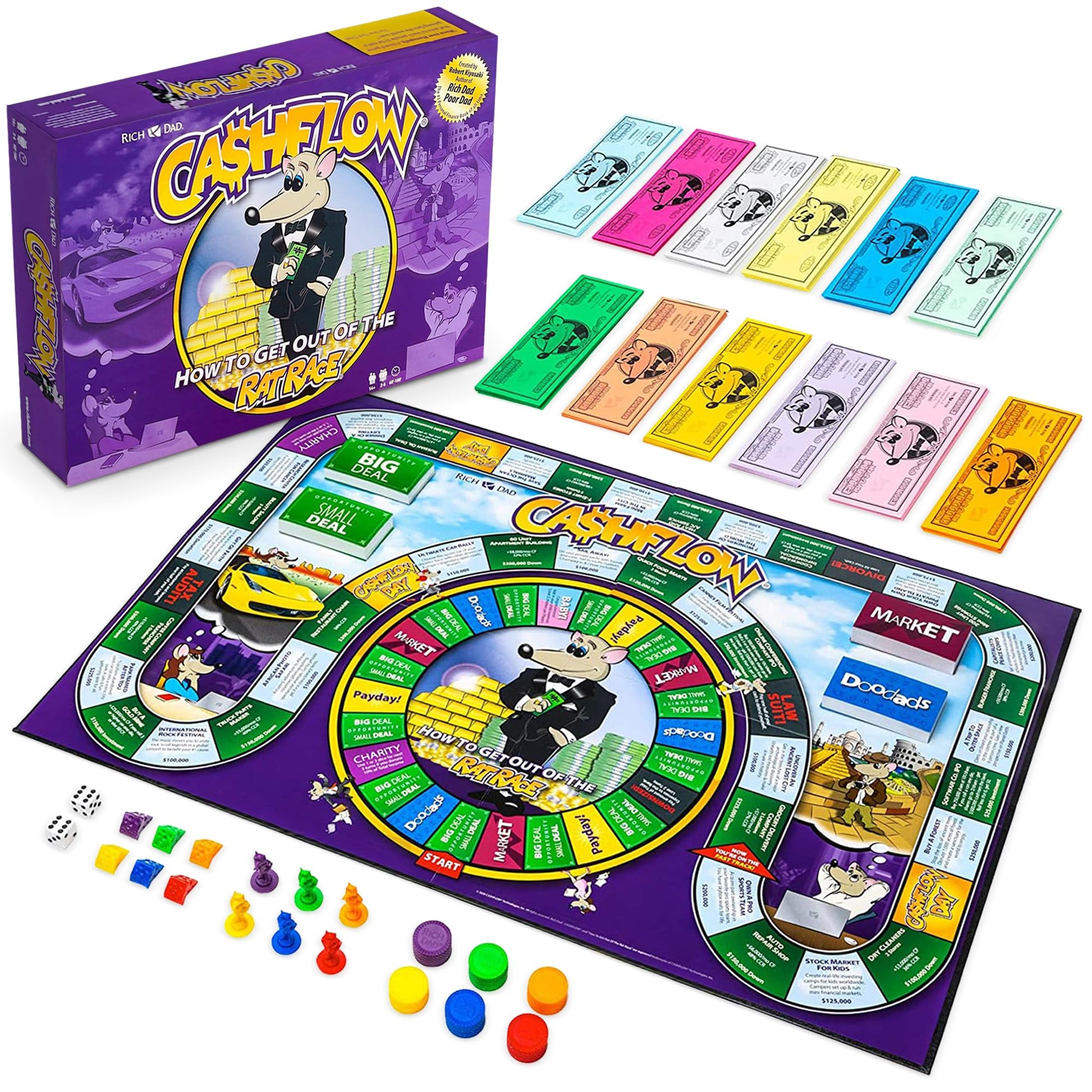 Rich Dad CASHFLOW Board Game  Educational Business & Finance Literacy Game  Ages 14 & Up - Financial Learning Games for Kids  Teens  Adults and Family-New