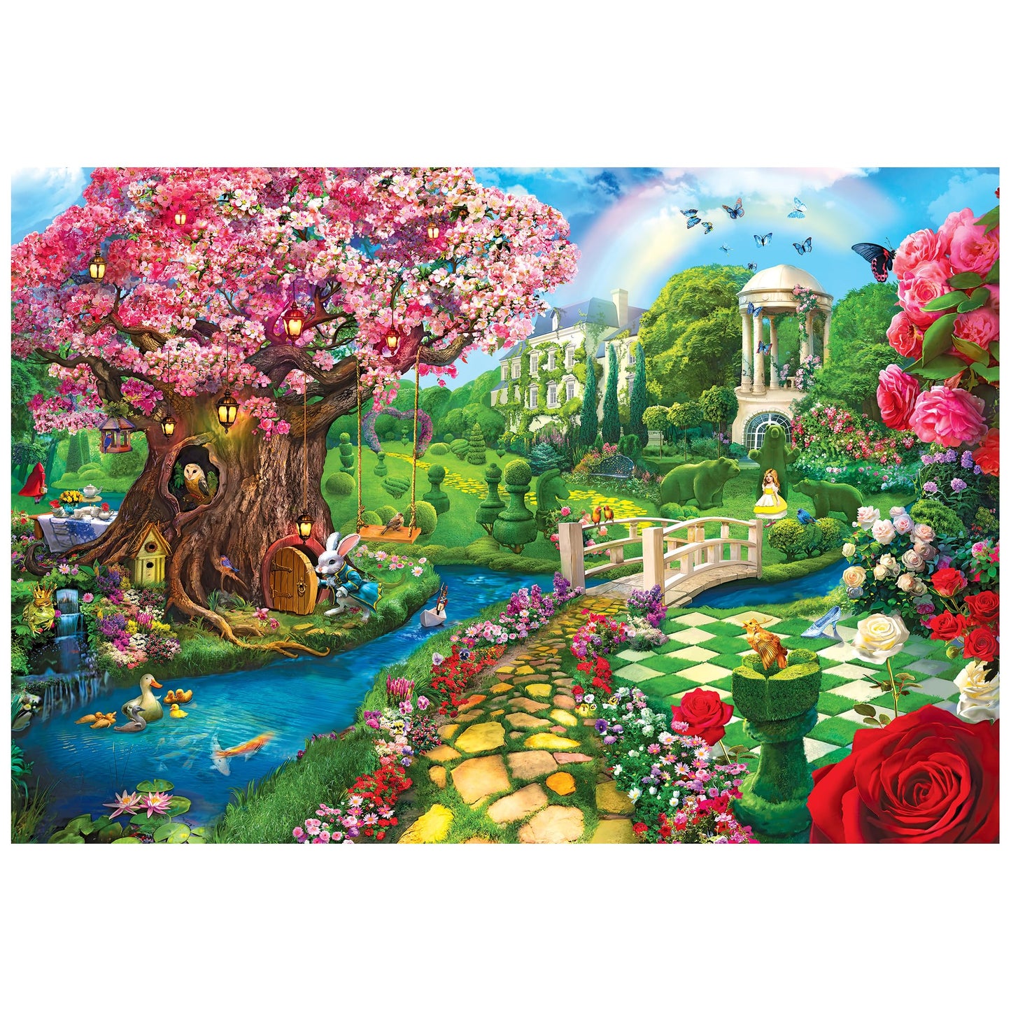RoseArt - Kodak enhanced - Spring Garden 2000 Piece Jigsaw Puzzle  Alice in Wonderland Puzzle for mature-themeds