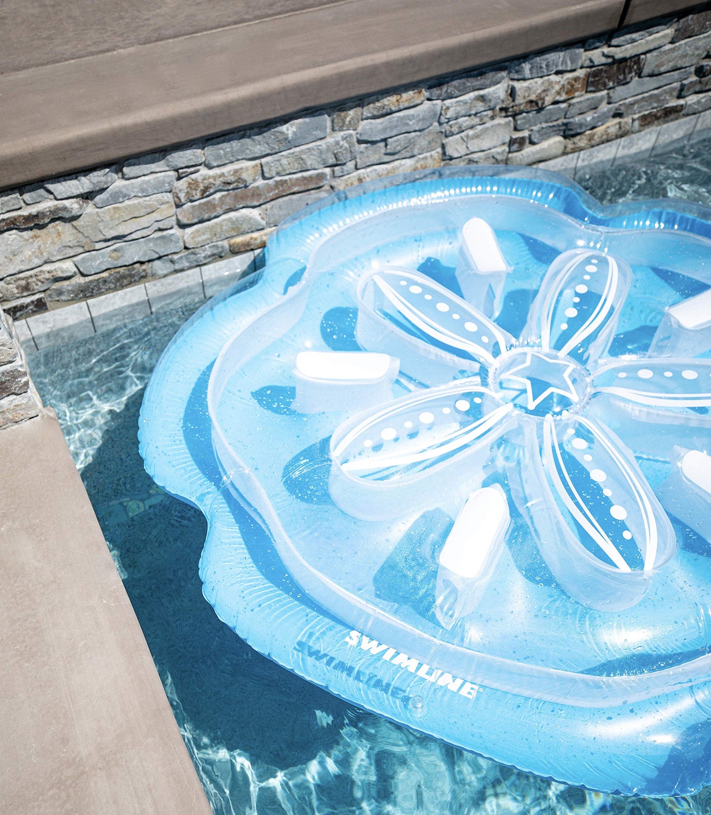 Swimline Inflatable Sand Dollar Pool Island, Blue, 64' X 63' X 8'