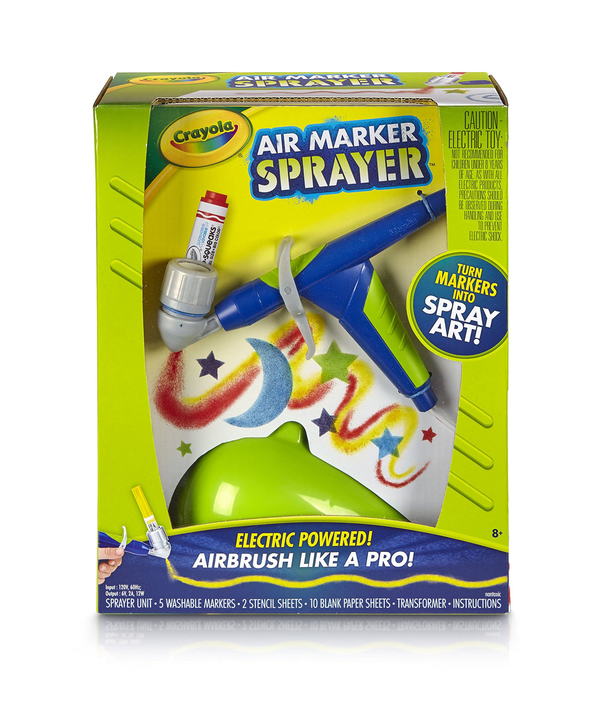 Crayola Air Marker Sprayer Airbrush Kit, Gift for Kids Age 8, 9, 10