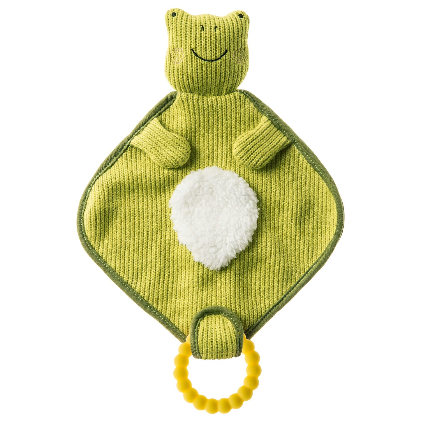 Mary Meyer Knitted Nursery Lovey With Silicone Teether, 10-Inches, Frog