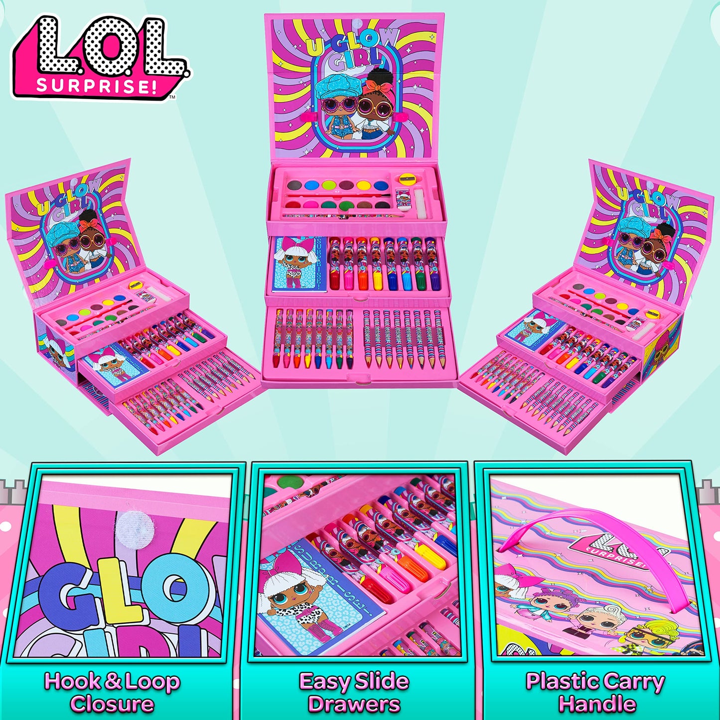 L.O.L. Surprise! Colored Pencils Art Supplies Kids Drawing Kit School Supplies Painting Kit Girls Drawing Pencils Art Kit Travel