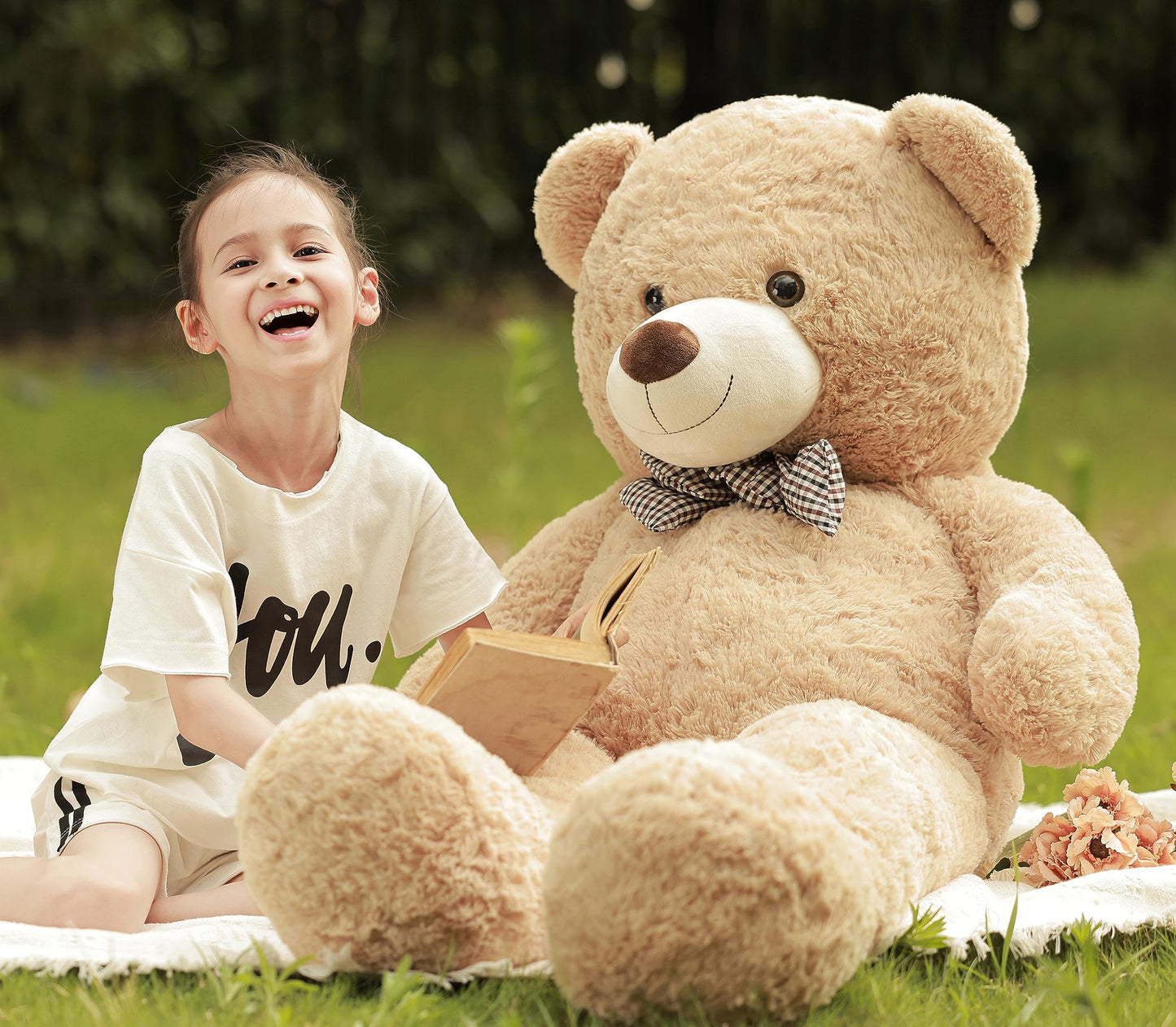 Poutmac Big Teddy Bear 4Ft Giant Soft Stuffed Animals Cute Plush Toy For Girlfriend Women Kids For Valentine'S Christmas Birthda