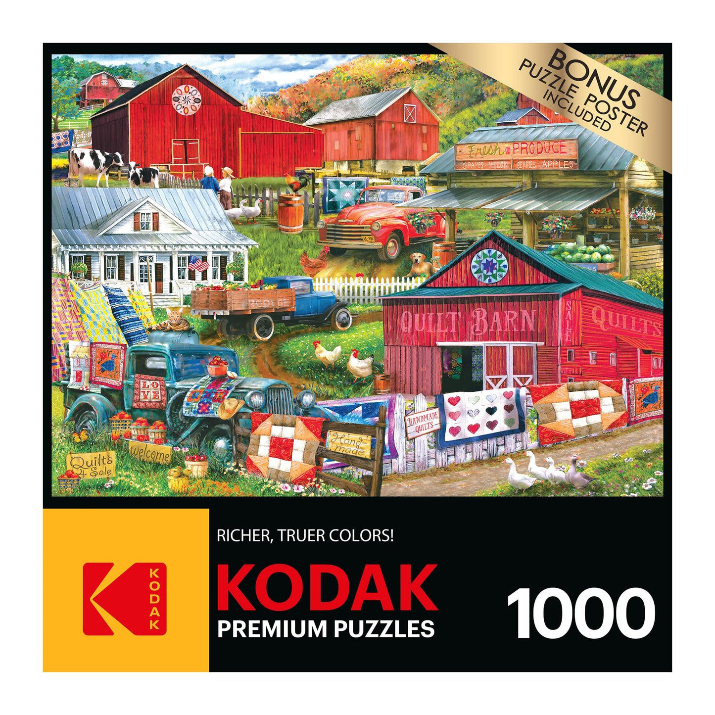 RoseArt 1000 Piece Jigsaw Puzzle - Kodak Premium Country Compilation - Multi-colored Cardboard Model 8700ZZCU