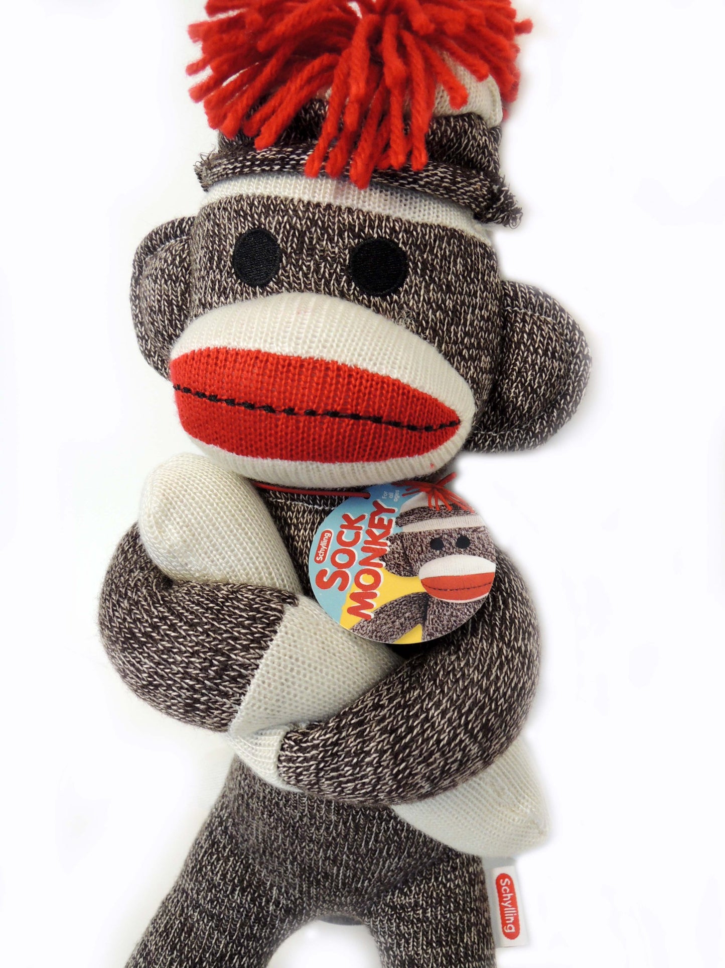 Schylling Brand Classic 20 Retro Sock Monkey Stuffed Animal - Knitted Texture Original Look - Ages 12 Months and Up