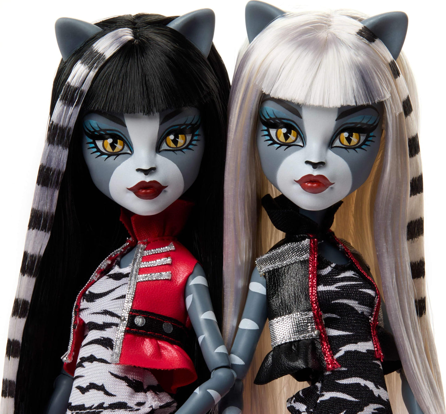 Monster High Boo-riginal Creeproduction Doll 2-Pack, Meowlody and Purrsephone Collectible Reproductions with Doll Stands and Dia