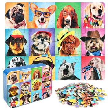Lelemon Puzzles For Kids Ages 4-8,Mermaid 100 Piece Puzzles For Kids,Educational Kids Puzzles Ages 6-8 Jigsaw Puzzles In A Metal Box,Cool Puzzles Toys Puzzle Games For Girls And Boys