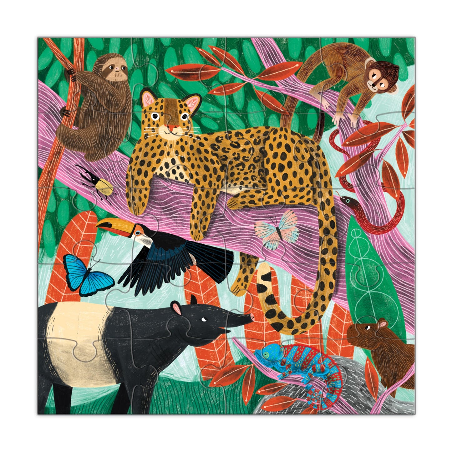 Mudpuppy Jungle & Safari - Tri Fold Magnetic Puzzles Featuring Two 20 Piece Jungle And Safari Themed Artwork