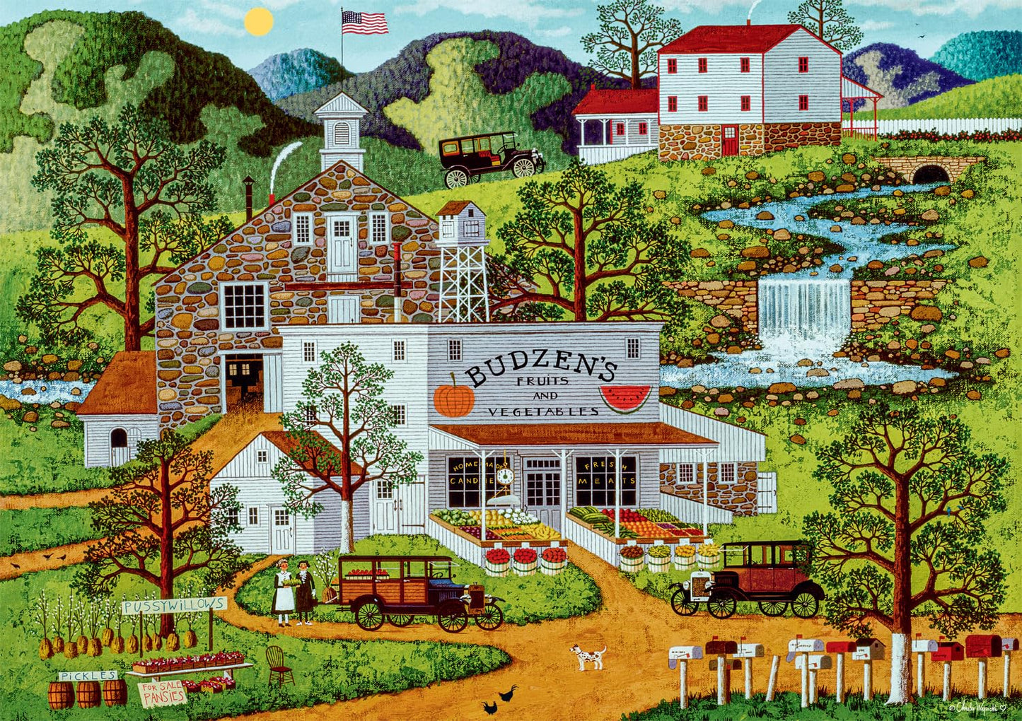 Buffalo Games 300 Piece Jigsaw Puzzle - Charles Wysocki Budzens - Large Multicolor Paper Puzzle for Adults - 21.25 x 15.00 inches
