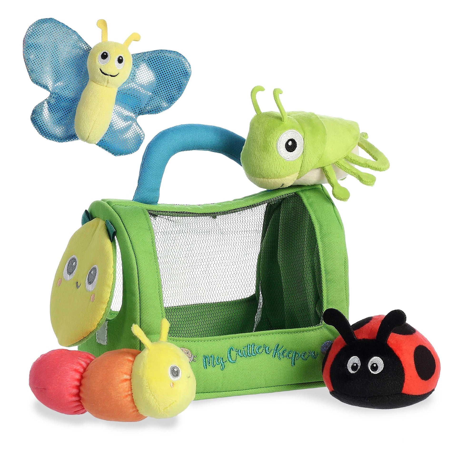 Aurora® Engaging Baby Talk™ My Critter Keeper™ Baby Stuffed Animal - Sensory Delight - Interactive Learning - Multicolor 8 Inches