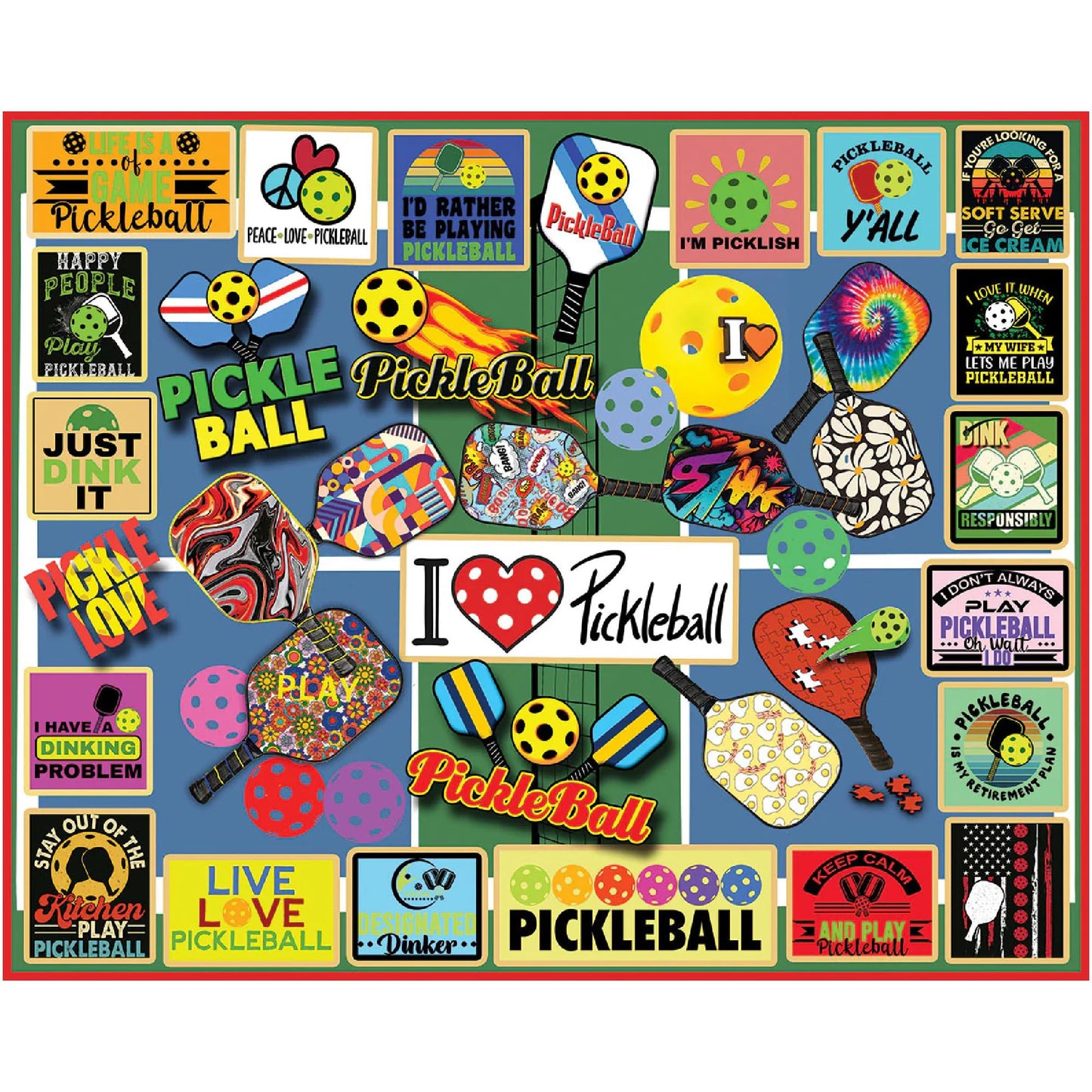 White Mountain Puzzles - Pickleball - 1000 Piece Jigsaw Puzzle