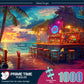 Prime Time Puzzles 1000 Piece Jigsaw Puzzle for Adults - Beach Bar at Sunset - Challenging Puzzle Perfect for Game Nights - 1000