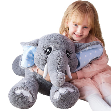 Ikasa Giant Elephant Stuffed Animal Plush Toy,29' Large Big Jumbo Soft Toys, Huge Size Cute Plushy Fluffy Fat Plushie,Gifts For Kids Girls