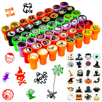 Max Fun 192Pcs Halloween Party Favors Toys Halloween Stamps Halloween Stickers For Kids Halloween Party Supplies, Goodies Bags, Classroom Game Reward Prizes(Halloween)