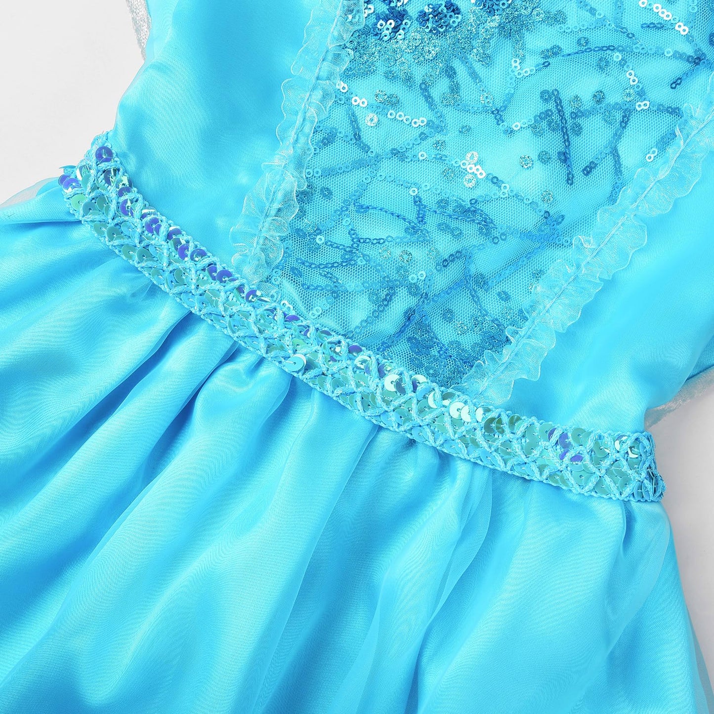 Uplus ME Light Up Princess Dress Girls Elsa Costume Dress Kids Halloween Birthday Christmas Party Dress Up Outfit (5-6Y/130)