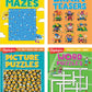 2026 Puzzle Fun Activity Book Gift Set for Kids 6 and Up, 4 Fun Books with Brain Teasers, Mazes, Word Games and More, Travel Act