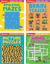 2026 Puzzle Fun Activity Book Gift Set for Kids 6 and Up, 4 Fun Books with Brain Teasers, Mazes, Word Games and More, Travel Act