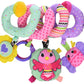 Infantino Stretch & Spiral Activity Toy - Textured Play Activity Toy For Sensory Exploration And Engagement, Ages 0 And Up, Pink Farm, 1 Count (Pack Of 1)