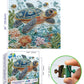 Embroidery Sea Turtle 500 Piece Puzzles For Adults, Easy Large Piece Puzzle For Seniors, Challenge Art Jigsaw Puzzles, For Gifts