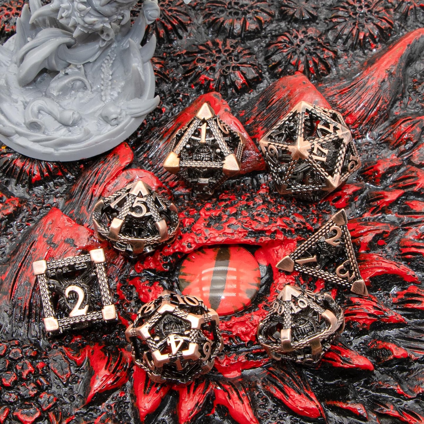 Beholder Dice,HNCCESG DND Dice of 7 Piece Dice Set,Dice Set D&D Metal for Dungeons and Dragons Dices or D and D Dice,RPG Role Pl