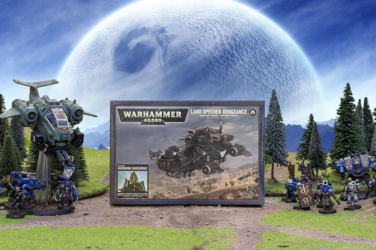 Games Workshop Warhammer 40k Dark Angels Land Speeder Vengeance Model 99120101098 Black Cardboard
