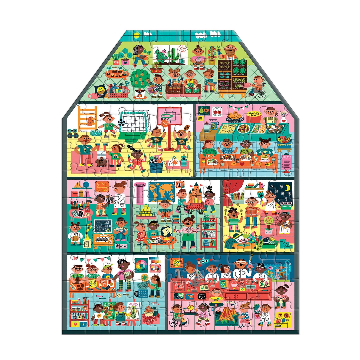 My School is Cool 100 Piece Puzzle House-Shaped Puzzle