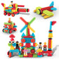 Picasso Toys 116Pc Hedgehog Construction Building Blocks Toy Set Interlock Tiles With Idea Book, 4 Action Figure Characters, 4 D