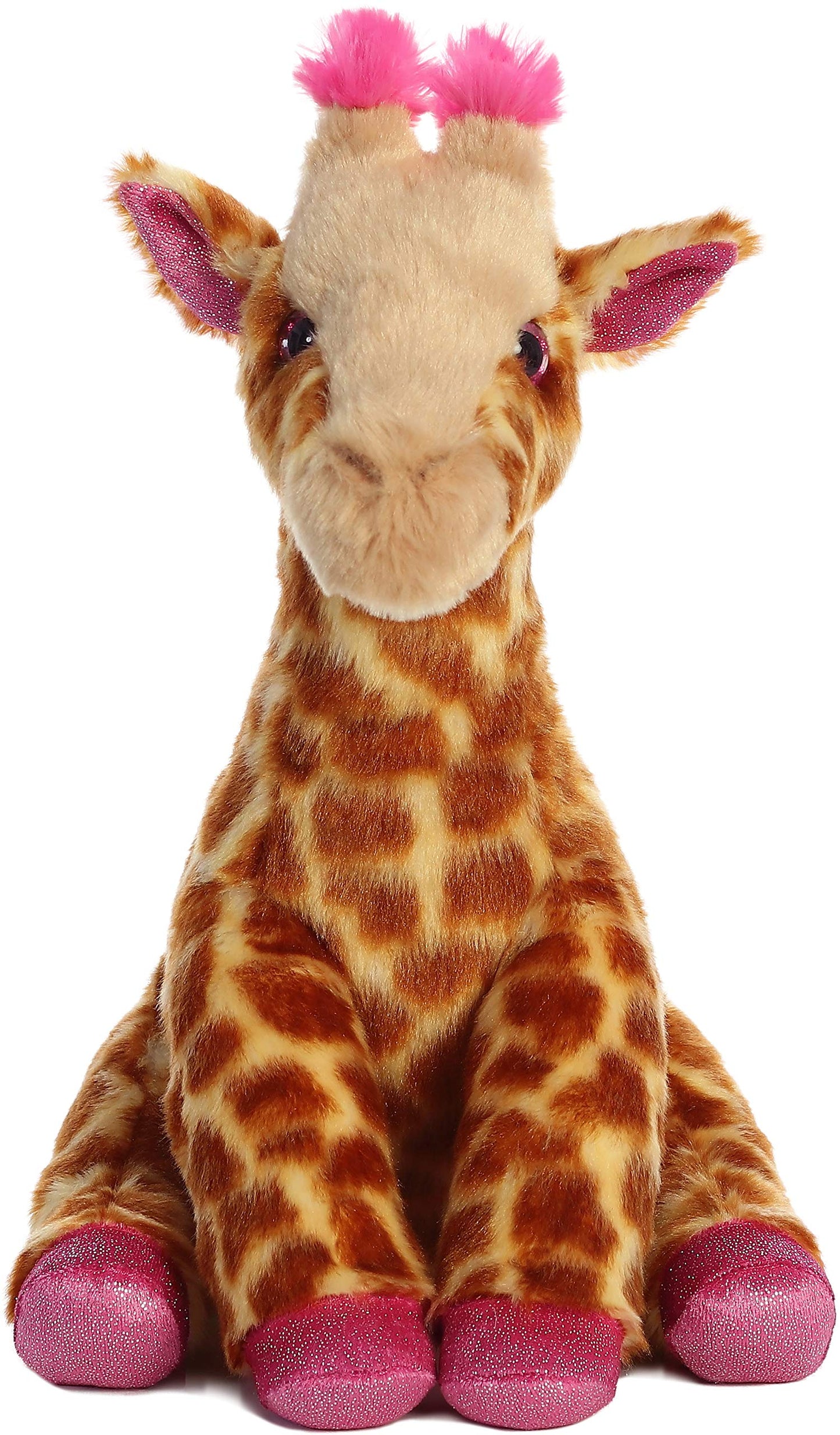 Aurora® Huggable Destination Nation™ Giraffe Stuffed Animal - Global Exploration - Learning Fun - Pink 12 Inches