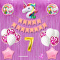 7th Unicorn Theme Happy Birthday Banner Decoration Kit Combo Light Pink for 7 year Old Baby Boys Girls Kids 5 Pc Unicorn Theme 1