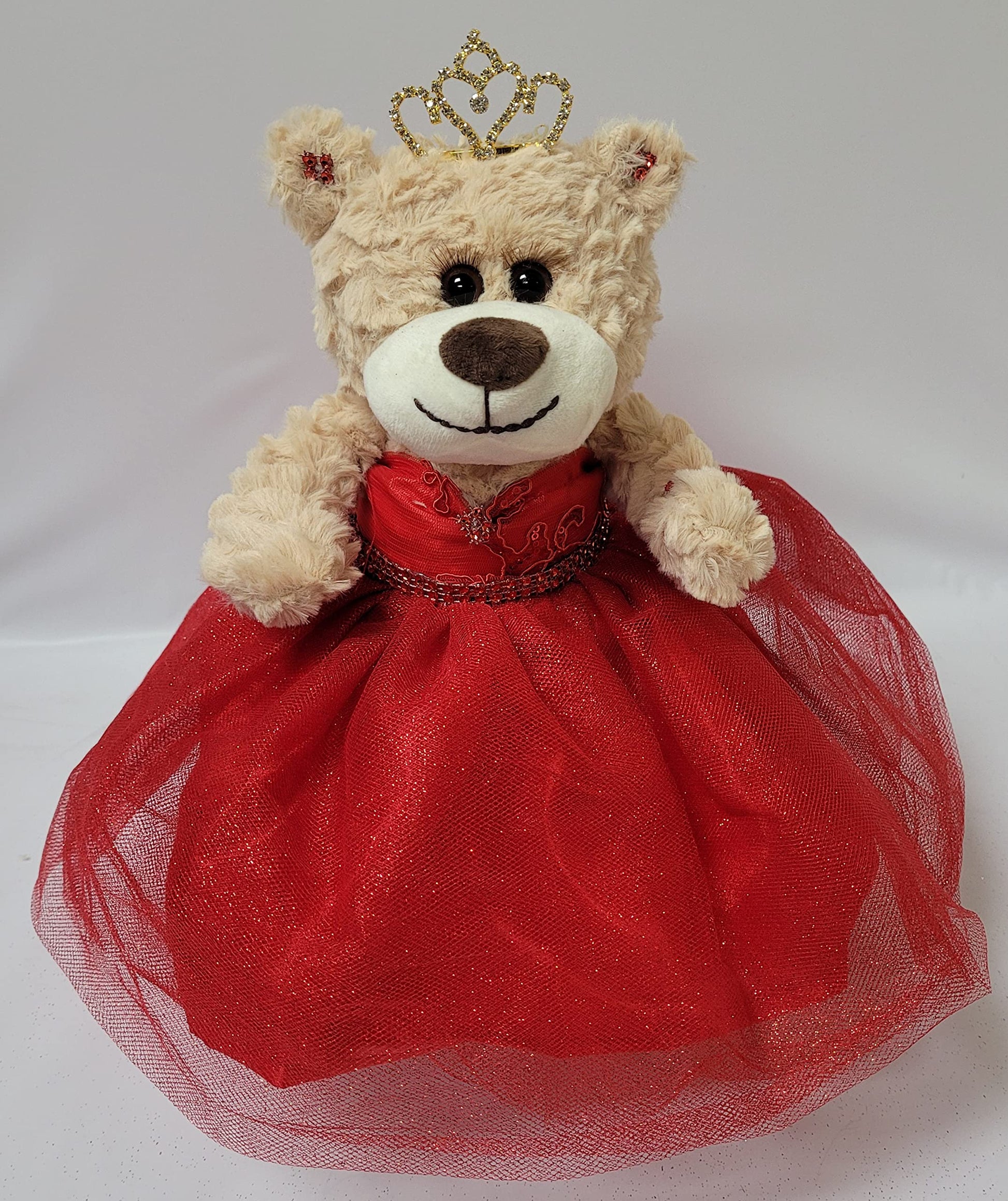 KINNEX COLLECTIONS SINCE 1997 12'' Quince Anos Last Doll Teddy Bear with Dress (Centerpiece) ~ ARC09832-14 (Red)
