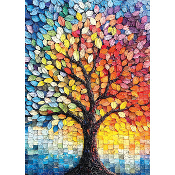 Blueforest Puzzles For Adults 1000 Pieces Tree Of Life Colorful Mosaic Jigsaw Puzzle 1000 Piece, Impossible Hard Difficult Chall