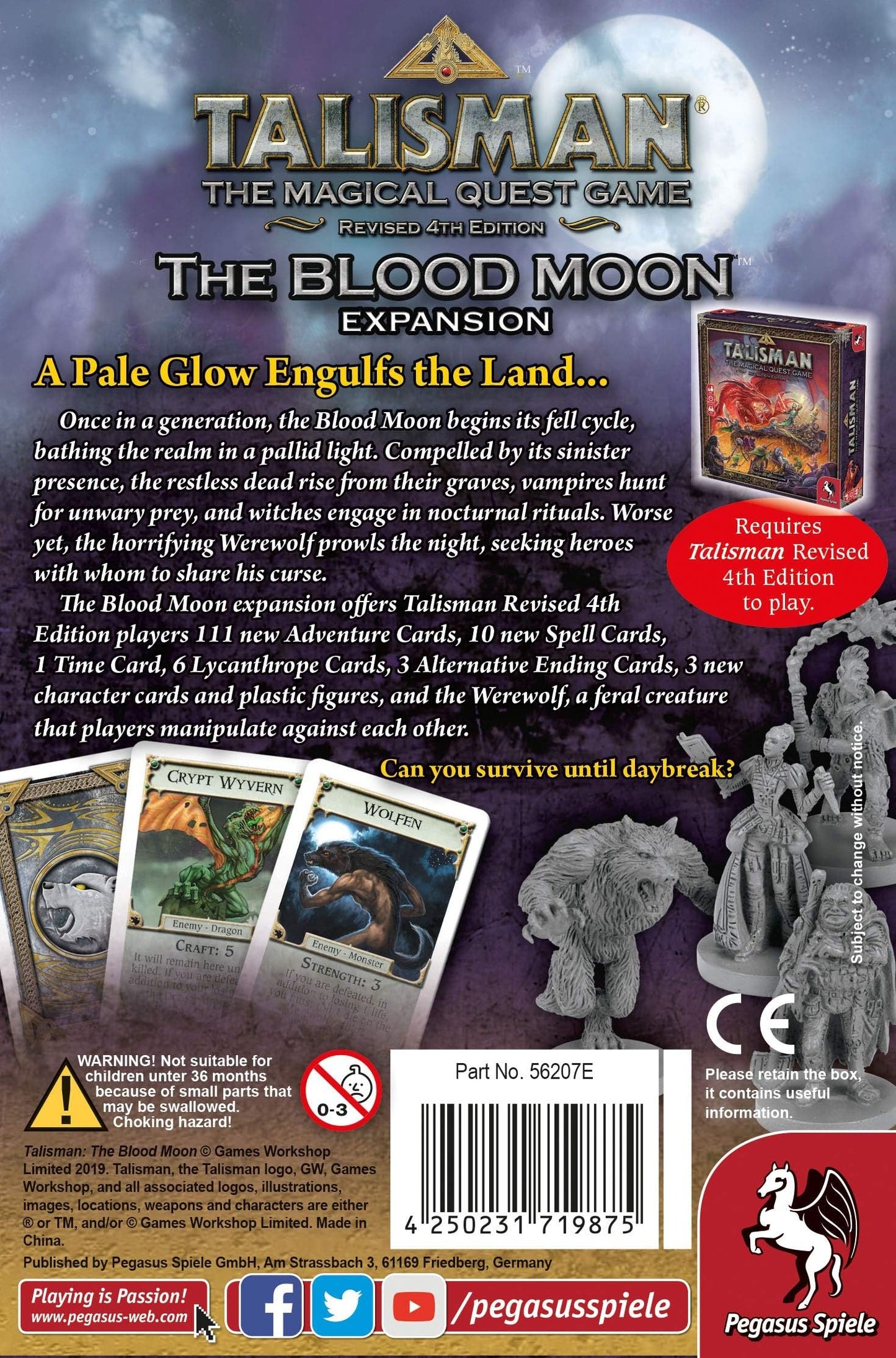 Pegasus Spiele Talisman: The Blood Moon Board Game, Blue, Model 56207E, Cardboard
