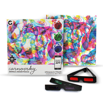 Ginger Fox Rgb Animal By Carnovsky 500 Piece 3 Pictures In 1 Jigsaw Puzzle - Includes Artwork Print, Glasses & Lens App
