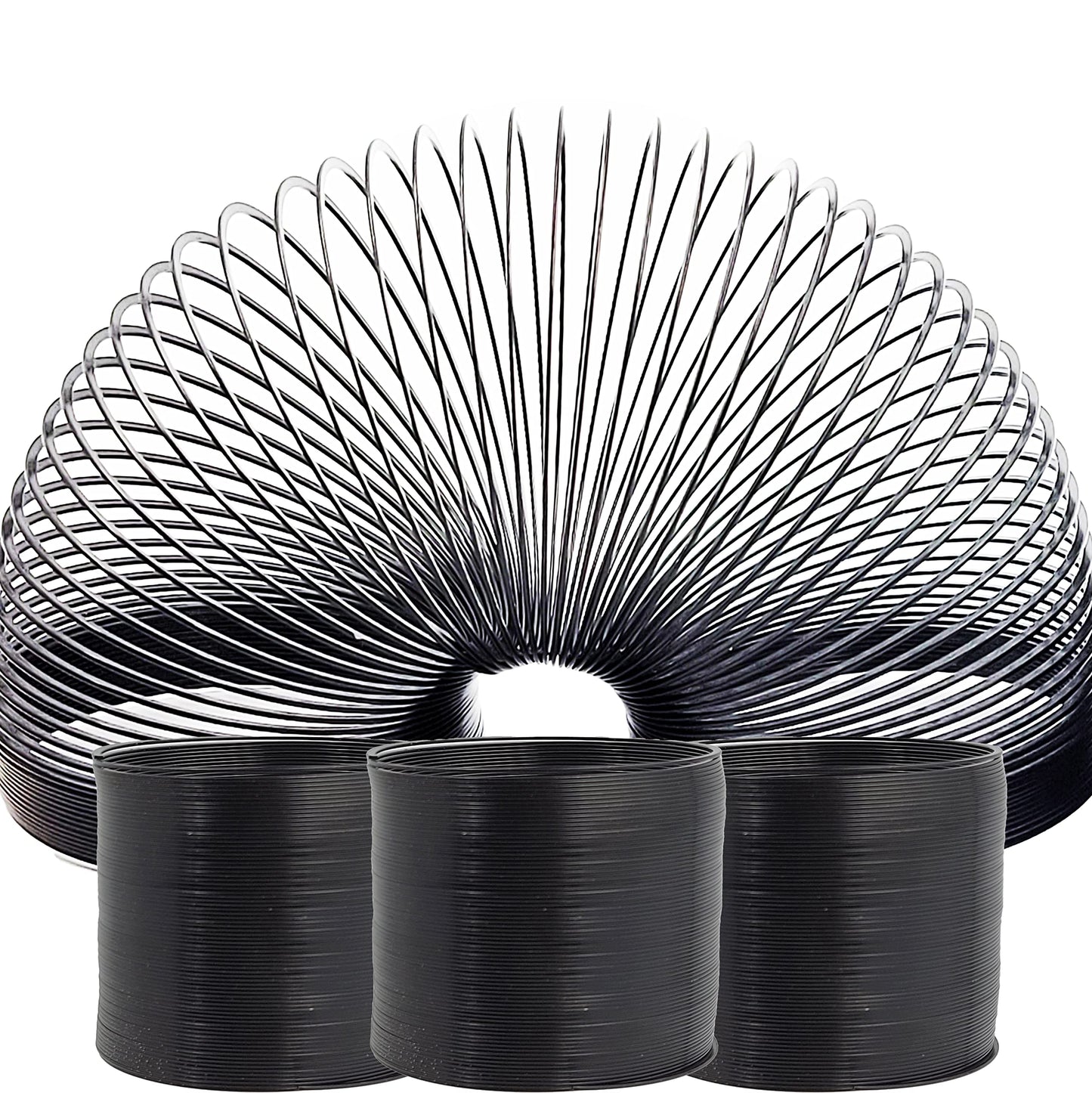 The Dreidel Company Black Metal Coil Spring, Goody Bag Fillers, Party Favor For Kids, Variety Of 2.4' (60Mm) Individually Boxed (3-Pack)