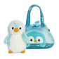 Aurora® Fashionable Fancy Pals™ Pompom Penguin™ Stuffed Animal - On-The-Go Companions - Stylish Accessories - Blue 7 Inches